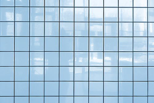 Blue glossy tiles wall pattern