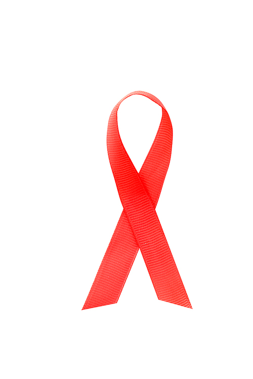 red aids ribbon isolated on white