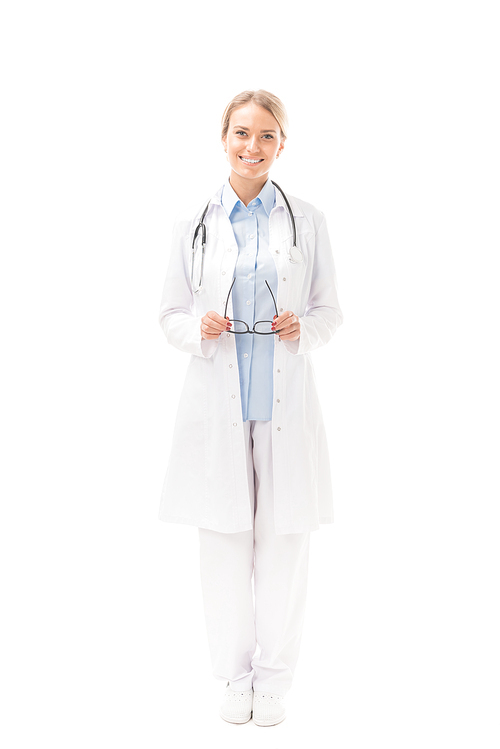 유토이미지 | beautiful young female doctor in white coat isolated on white 유토이미지 | beautiful young female doctor in... 