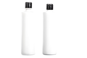 Studio shot of shampoo bottles isolated on white