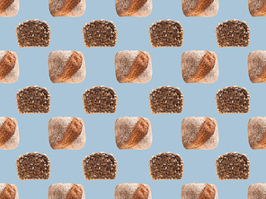 whole and sliced healthy homemade bread pattern