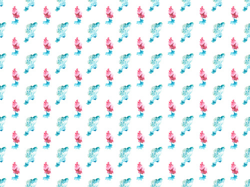 seamless pattern with blue and pink watercolor paint spots, isolated on white