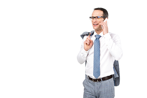 handsome adult businessman talking by phone