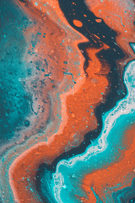 abstract texture with blue and orange acrylic paint