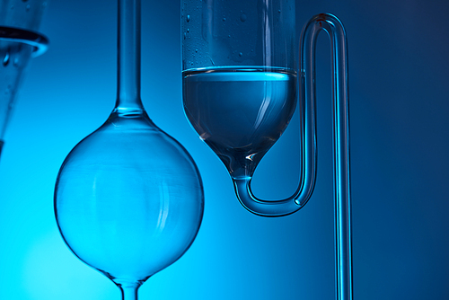 chemical analysis in laboratory isolated on blue
