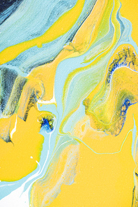 Abstract acrylic texture with yellow and light blue paint