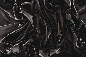 full frame of black elegant silk cloth as background