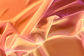 close up view of elegant pink silky fabric as background