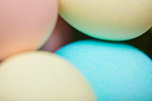 close up of painted easter chicken eggs