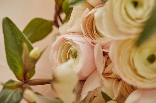 close up of bouquet of white peonies