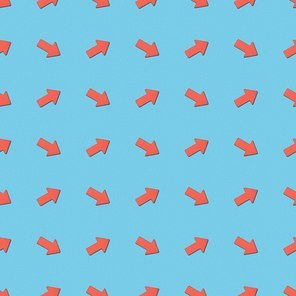 collage of diagonal red pointers on blue background| seamless background pattern