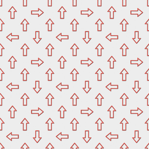 collage of seamless background pattern with red pointers on grey background