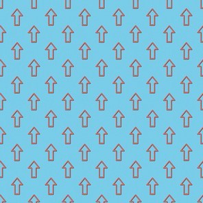 collage of seamless background pattern with red pointers on blue background
