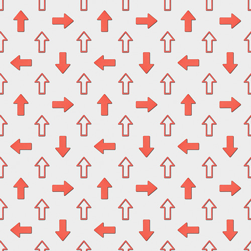 collage of different red pointers on grey background| seamless background pattern
