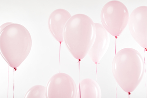 background with pink festive balloons isolated on white