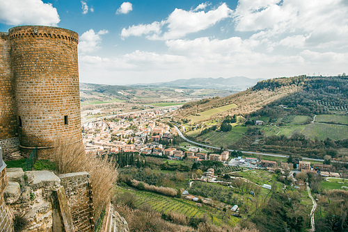 beautiful view of albornoz fortress and Orvieto city, Rome suburb, Italy