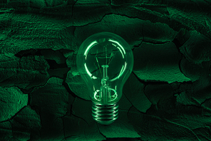 electric light bulb on cracked ground surface, global warming concept
