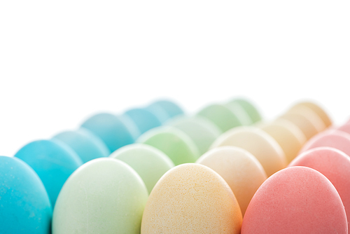 painted colorful easter eggs isolated on white