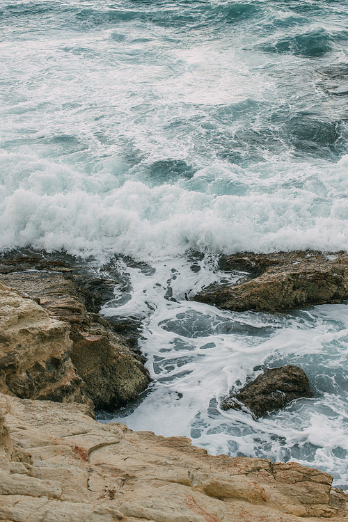 rocks near water in mediterranean sea in cyprus