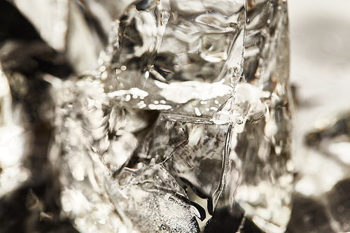 close up view of pure textured melting ice cubes