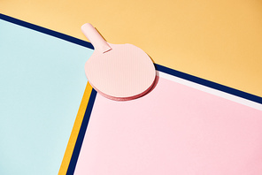 High angle view of ping pong racket on abstract background