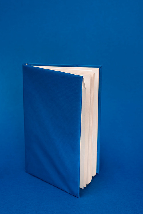 bright book with copy space on blue background