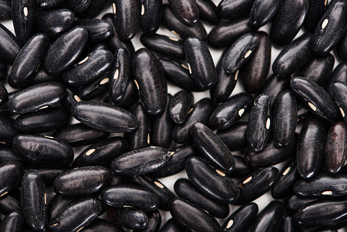close up view of organic small black beans