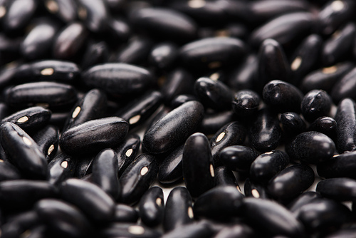 close up view of raw organic small black beans