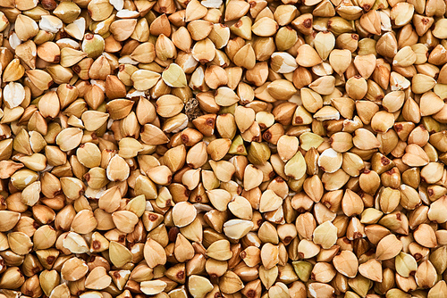 top view of uncooked organic buckwheat