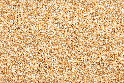 top view of organic raw white quinoa