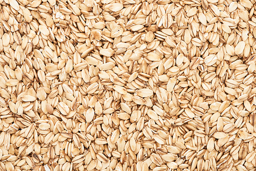 top view of raw pressed organic oats