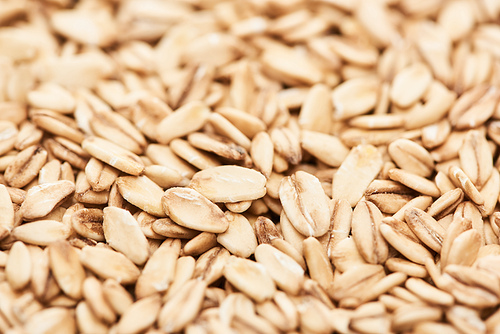 close up view of raw pressed organic oats