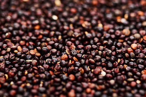 close up view of unprocessed black quinoa