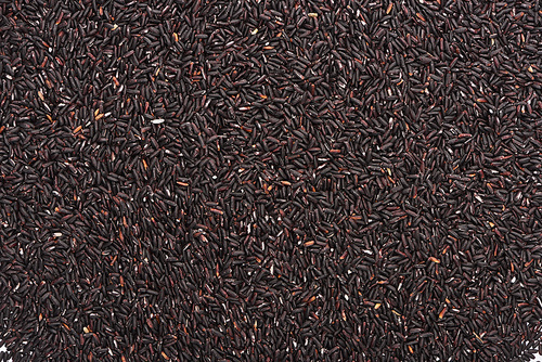 top view of raw organic black rice