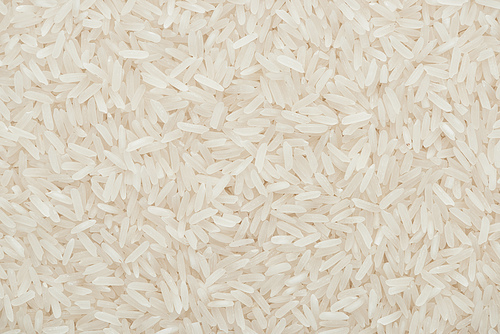 top view of uncooked organic white rice
