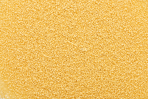 top view of uncooked organic couscous groat