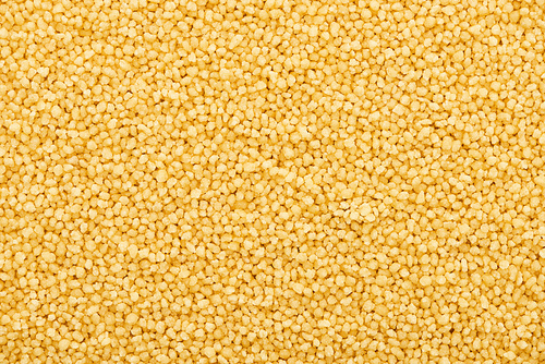 top view of raw organic couscous groat