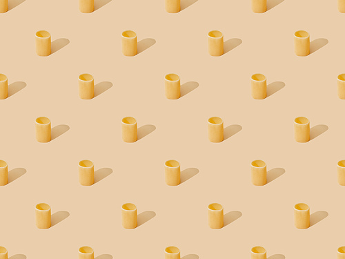 fresh cannelloni on beige background, seamless pattern