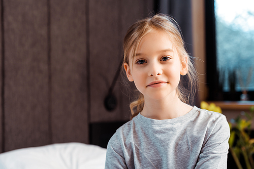 cute child  and smiling at home