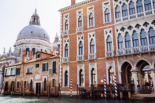 Santa Maria della Salute church and ancient building in Venice, Italy