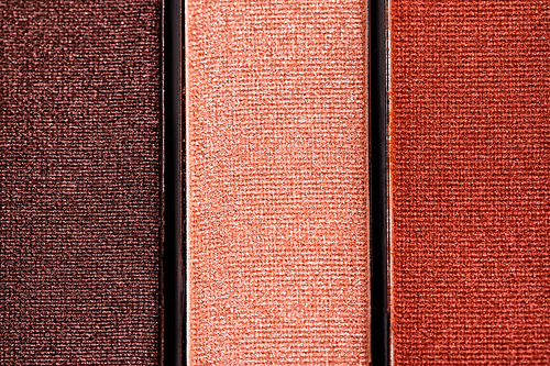close up of colorful palette of eye shadow