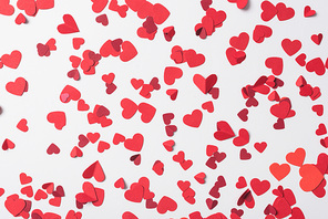 seamless pattern of red hearts on white background