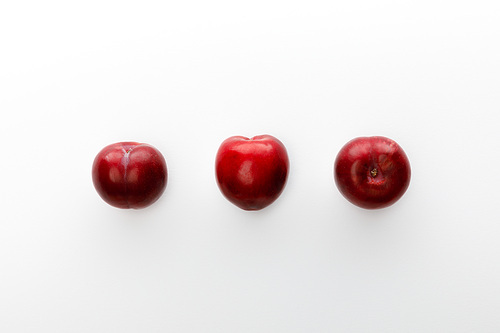 Top view of apples isolated on white