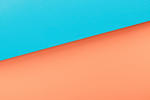 Top view of blue and orange background