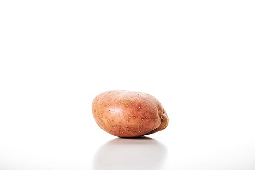 organic raw potato on white background