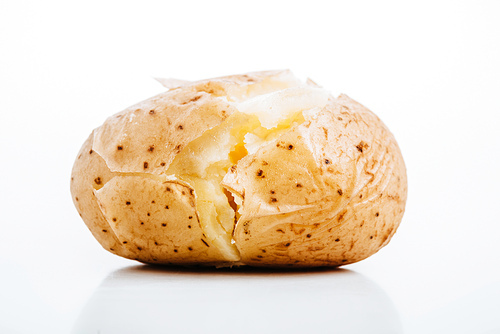 delicious jacket potato on white background