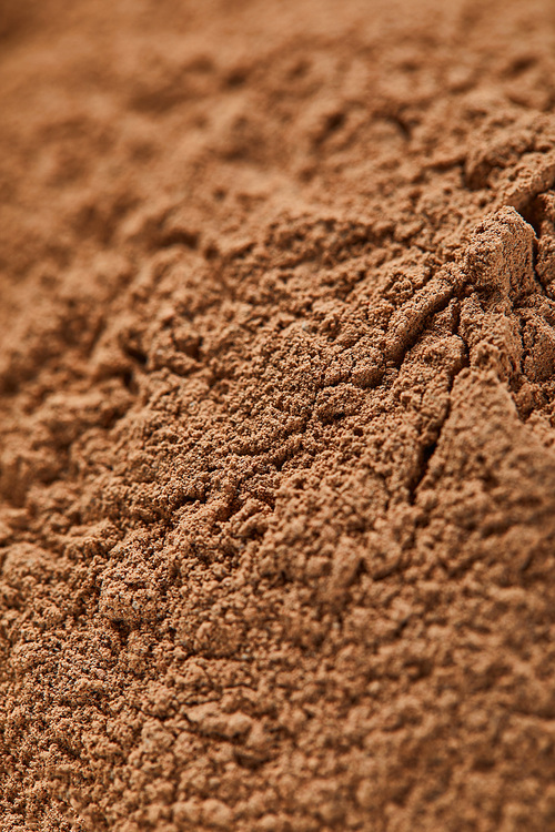 close up view of brown textured clay powder