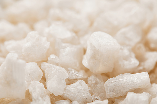 close up view of white textured granulated 씨솔트