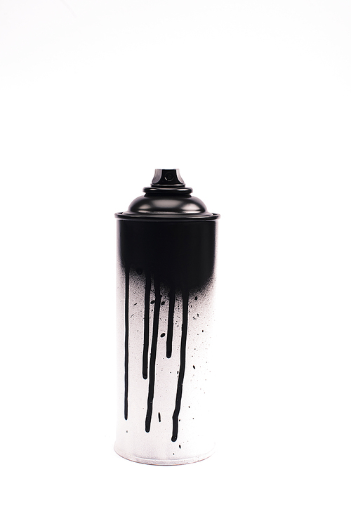 metallic graffiti paint can isolated on white