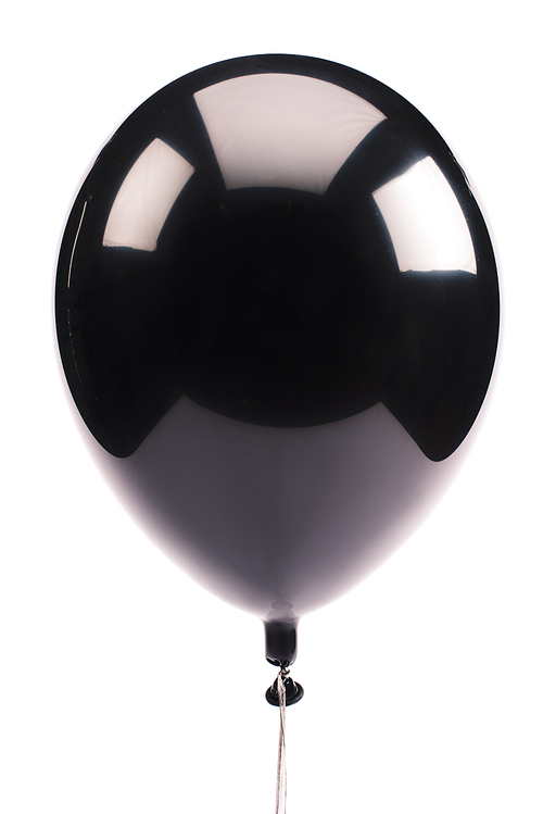 black and shiny balloon isolated on white